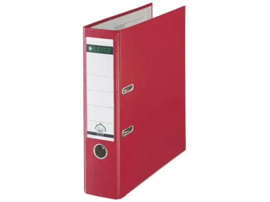 Ordner Leitz 1010-50-25 10105025 A4, 80mm, Pappe/PP-Folie, Wechselfenster, rot
