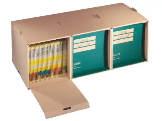 Archivschachtel Leitz 6080-00-00 60800000 braun 82,5x28,5x37cm für Einstellmappen, Pack 5 Stk