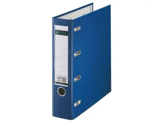 Doppelordner Leitz 1012-00-35 10120035 A4 (2 x A5-quer), 75mm, Pappe/PP-Folie, Wechselfenster, blau