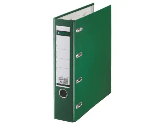 Doppelordner Leitz 1012-00-55 10120055 A4 (2 x A5-quer), 75mm, Pappe/PP-Folie, Wechselfenster, grün