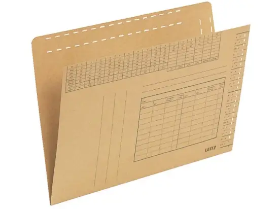 Einstellmappe Leitz 2430-00-00 24300000 250g braun mit Schreibrand + Orgadruck, Pack 100 Stk