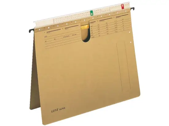 Hängehefter Leitz 1934-00-00 19340000 Alpha Karton 250g, kaufmännische Heftung, braun