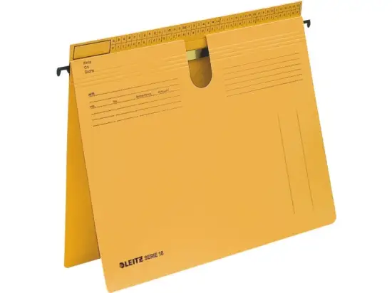 Hängehefter Leitz 1814-00-15 18140015 Serie 18 Karton 250g, kaufmännische Heftung + Amtsheftung, gelb, Pack 50 Stk