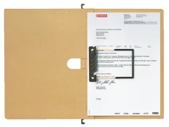 Hängehefter Leitz 1989-00-00 19890000 Alpha Karton 250g, Schlauchheftung Flexofil, Sichtreiter, naturbraun, Pack 25 Stk