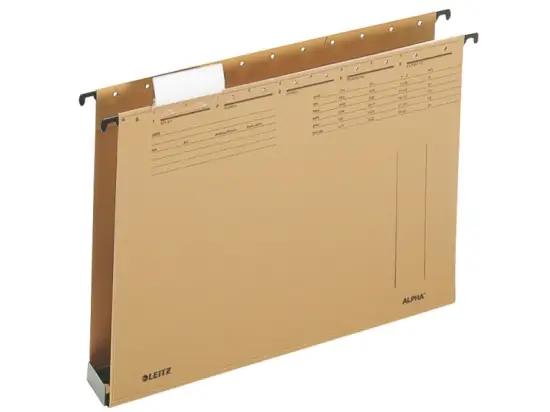 Hängesammler Leitz 1942-00-00 19420000 Alpha naturbraun, Karton 320g, 40mm-Kunststoffboden