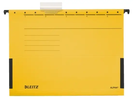 Hängetasche Leitz 1986-00-15 19860015 Alpha gelb, Karton 275g, Pack 25 Stk