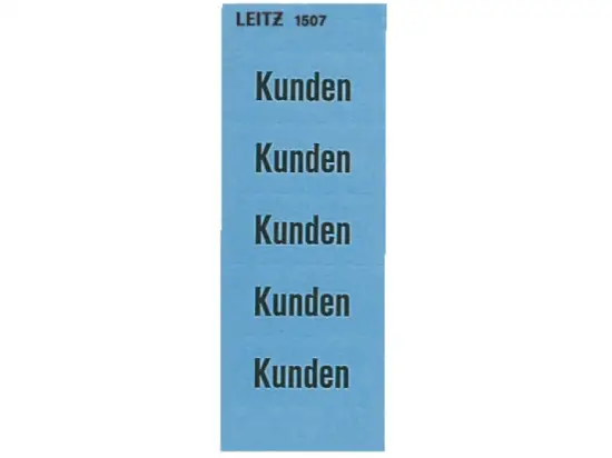 Inhaltsschild Leitz 1507-00-00 15070000 Kunden, 60 x 25,5 mm, Papier, blau, selbstklebend, Pack 100 Stk/20 Blatt
