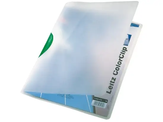 Klemmmappe Leitz 4175-00-55 41750055 ColorClip A4, Kunststoff (PP), transparent, Klemme grün, Pack 6 Stk