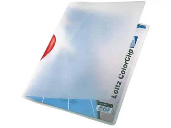 Klemmmappe Leitz 4175-00-25 41750025 ColorClip A4, Kunststoff (PP), transparent, Klemme rot