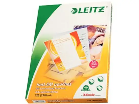 Laminierhülle Leitz 33808 hotLAM pouches A4, 125 (250) micron, Format: 216 x 303 mm, antistatisch, Pack 100 Stk