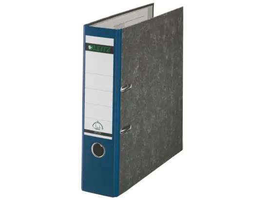 Ordner Leitz 1080-50-35 10805035 A4, 80mm, Pappe/Wolkenmarmor, blauer Rücken