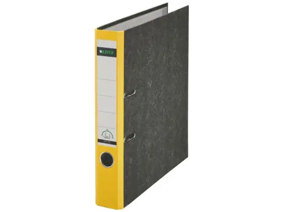 Ordner Leitz 1050-50-15 10505015 A4, 52mm, Pappe/Wolkenmarmor, gelber Rücken
