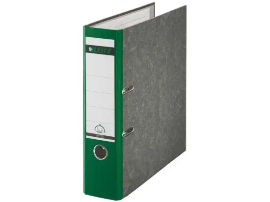 Ordner Leitz 1080-50-55 10805055 A4, 80mm, Pappe/Wolkenmarmor, grüner Rücken