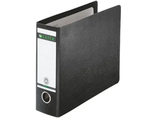 Ordner Leitz 1071-00-00 10710000 1/6-DIN, 77mm, Hartpappe/Wolkenmarmor, schwarz