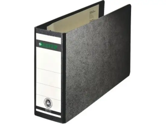 Ordner Leitz 1066-00-00 10660000 A5-quer, 56mm, Hartpappe/Wolkenmarmor, schwarz