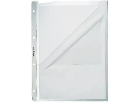 Prospekthüllen Leitz 4780-00-03 47800003 A4 130my Kunststoff (PP) genarbt, oben und Lochrand offen, Pack 100 Stk