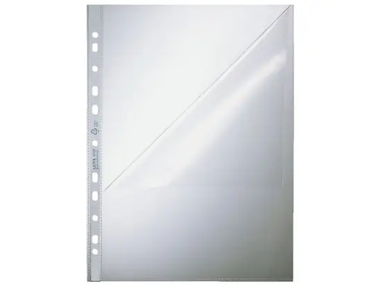 Prospekthüllen Leitz 4797-00-00 47970000 A4, 90my Kunststoff (PP), genarbt, oben und Lochrand offen, Pack 100 Stk