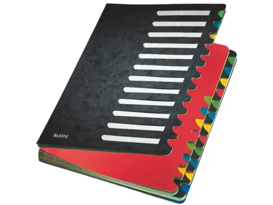 Pultordner Leitz 5914-00-95 59140095 A4, 24 Fächer, 1-24, Karton marmoriert, schwarz