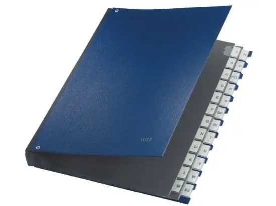 Pultordner Leitz 5924-00-35 59240035 A4, 24 Fächer, A-Z, Pappe/PP-Folie, Kunststoff-Tabe, blau