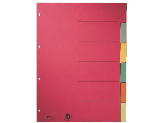 Blanko-Register Leitz 4359-00-00 43590000 A4 10-teilig Karton/Pappe farbige Taben aus extrastarkem Karton