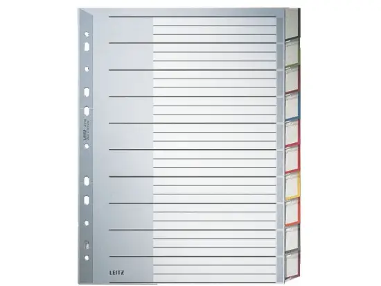Blanko-Register Leitz 4370-00-00 43700000 A4 10-teilig Kunststoff (PP) Tabs mit auswechselbarem Beschriftungsschild