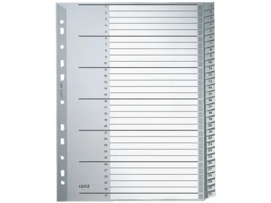 Zahlen-Register Leitz 1284-00-00 12840000 A4 Zahlen 1-20 Kunststoff (PP) Überbreite 238x297mm