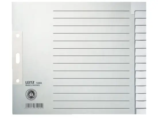 Blanko-Register Leitz 1224-00-85 12240085 A4 halbe Höhe, für A4, 15-teilig, blanko, Papier, verstärkte Tabs