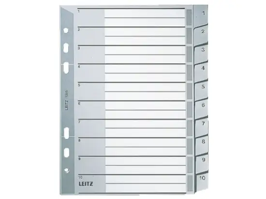 Zahlen-Register Leitz 1285-00-00 12850000 A5 Zahlen 1-10 Kunststoff (PP), Pack 10 Stk