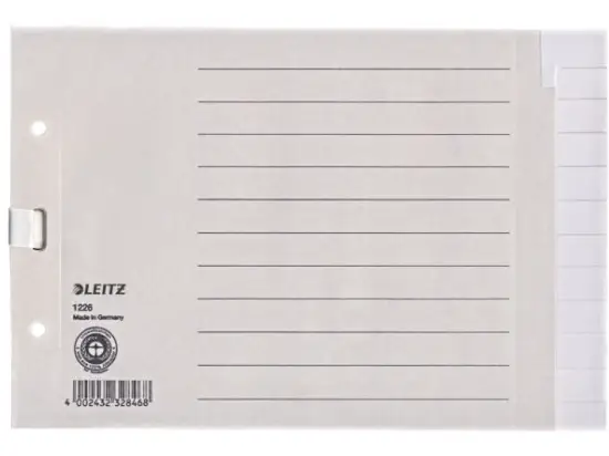 Register Leitz 1226-00-85 12260085 A5-quer 12-teilig Papier grau Tabs blanko verstärkt