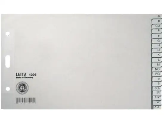 Buchstaben-Register Leitz 1206-00-85 12060085 A5-quer Buchstaben A-Z Papier grau 20-teilig Überbreite