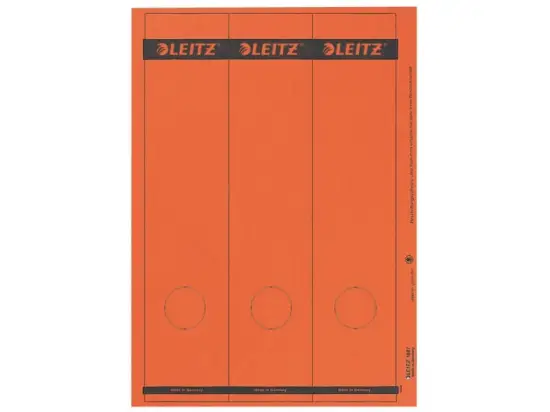 Ordner-Rückenschild Etiketten Leitz 1687-00-25 16870025 285 x 61,5mm lang/breit, selbstklebend, mit Aufdruck, rot, PC-beschriftbar, Inkjet Laser Kopierer, Pack 75 Stk/25 Blatt
