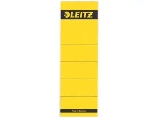Ordner-Rückenschild Etiketten Leitz 1642-00-15 16420015 kurz/breit, selbstklebend, mit Aufdruck, gelb, Pack 10 Stk