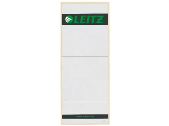 Ordner-Rückenschild Etiketten Leitz 1647-00-85 16470085 extrakurz/breit, selbstklebend, mit Aufdruck, grau, Pack 10 x 10 Stk