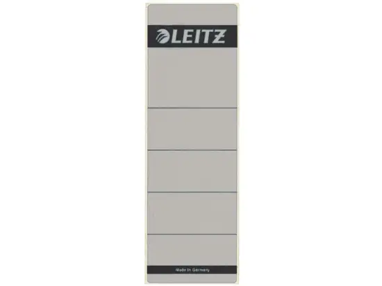 Ordner-Rückenschild Etiketten Leitz 1642-10-85 16421085 kurz/breit, selbstklebend, mit Aufdruck, grau, Pack 100 Stk
