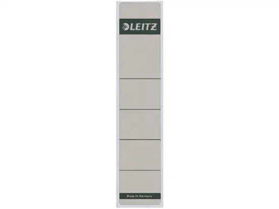 Ordner-Rückenschild Etiketten Leitz 1643-10-85 16431085 kurz/schmal, selbstklebend, mit Aufdruck, grau, Pack 100 Stk
