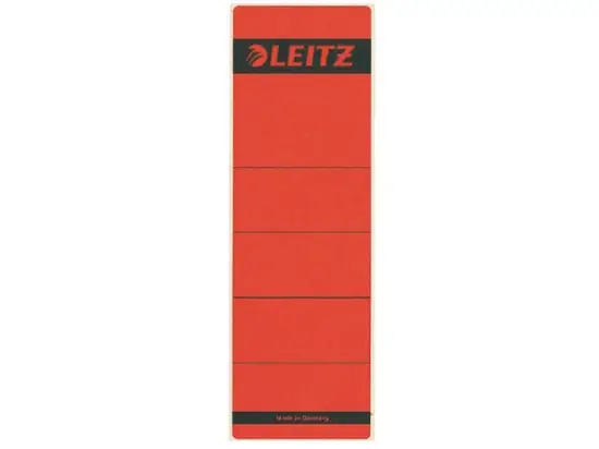 Ordner-Rückenschild Etiketten Leitz 1642-00-25 16420025 kurz/breit, selbstklebend, mit Aufdruck, rot, Pack 10 Stk