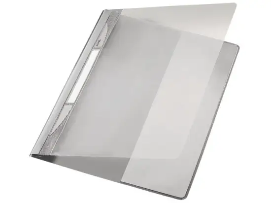 Schnellhefter Leitz 4194-00-85 41940085 Exquisit grau A4 Kunststoff (PVC) Beschriftungsfenster Innentasche