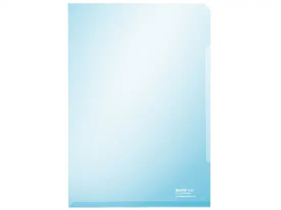 Sichthüllen Leitz 4153-00-35 41530035 Premium A4, PVC, 150my, oben und rechts offen, glasklar, blau, Pack 100 Stk