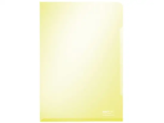 Sichthüllen Leitz 4153-00-15 41530015 Premium A4, PVC, 150my, oben und rechts offen, glasklar, gelb, Pack 100 Stk