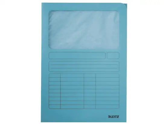 Sichtmappe Leitz 3950-00-30 39500030 hellblau A4 mit Fenster, Pack 100 Stk
