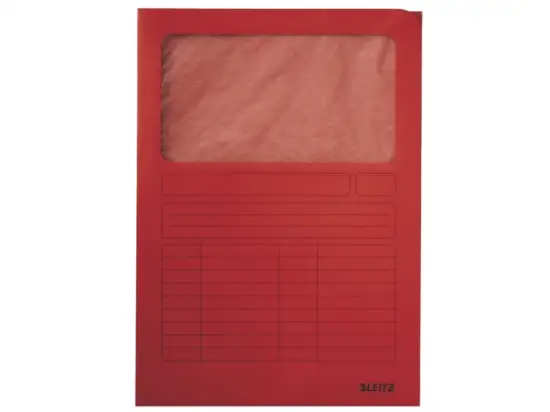 Sichtmappe Leitz 3950-00-25 39500025 rot A4 mit Fenster, Pack 100 Stk