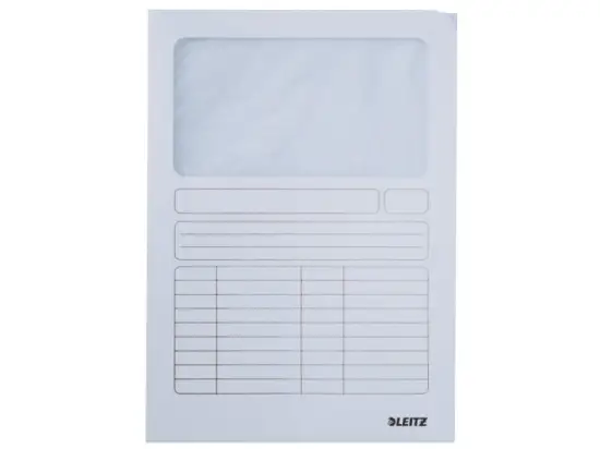 Sichtmappe Leitz 3950-00-01 39500001 weiß A4 mit Fenster, Pack 100 Stk