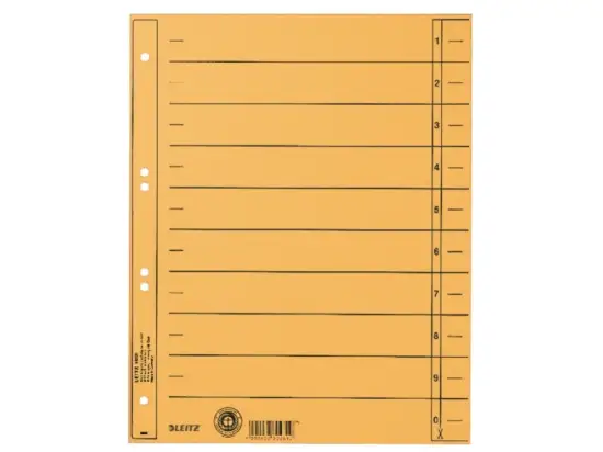 Trennblatt Leitz 1658-00-15 16580015 A4 gelb durchgefärbter Karton, Pack 100 Stk