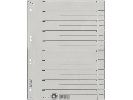 Trennblatt Leitz 6097-00-85 60970085 A4, Kraftkarton, grau, Pack 100 Stk