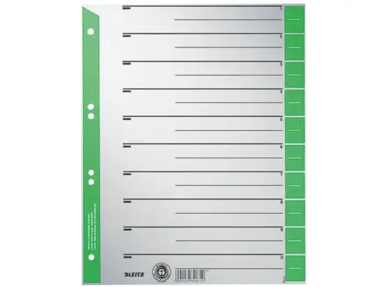 Trennblatt Leitz 1652-00-55 16520055 für A4, grau, grüne Tabe, Pack 100 Stk