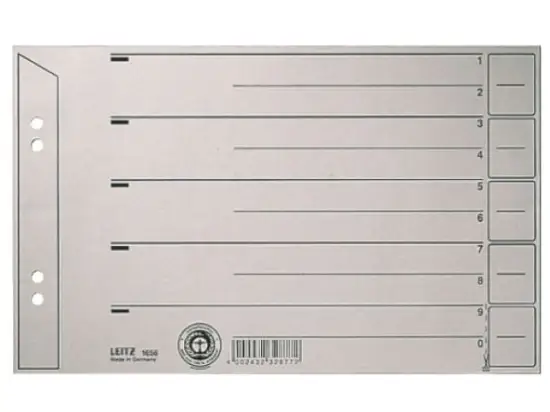 Trennblatt Leitz 1656-00-85 16560085 A5-quer grau, Pack 100 Stk
