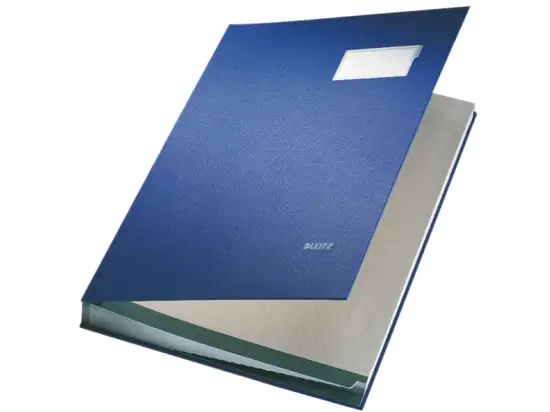 Unterschriftenmappe Leitz 5700-00-35 57000035 20 Fächer, mit Beschriftungsfenster, blau