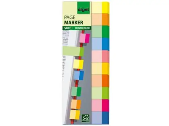 Haftmarker Sigel HN682 15 x 50 mm, 10 Farben, Pack 10 Blöcke je 50 Blatt/500 Stk