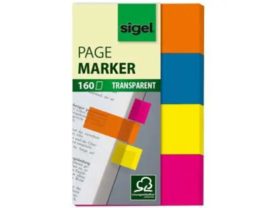 Haftmarker Sigel HN614 20 x 50 mm, 4 Farben, Pack 4 Blöcke je 40 Blatt/160 Stk