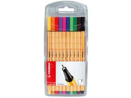 Fineliner Stabilo 8810 point 88 10er-Etui farbig sortiert